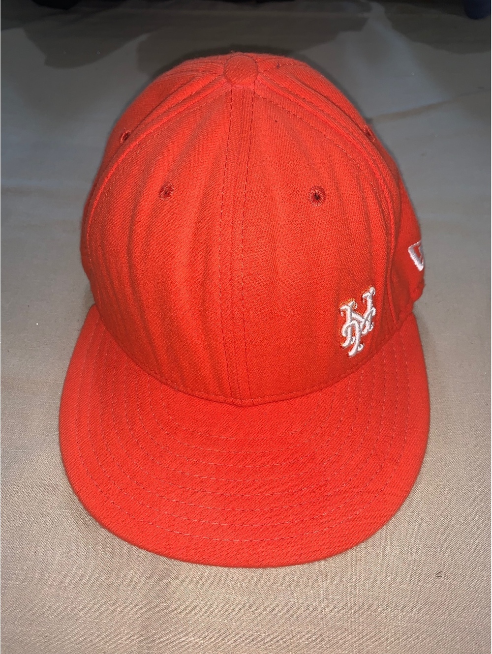 New Era New York Mets orange fitted baseball cap size 7